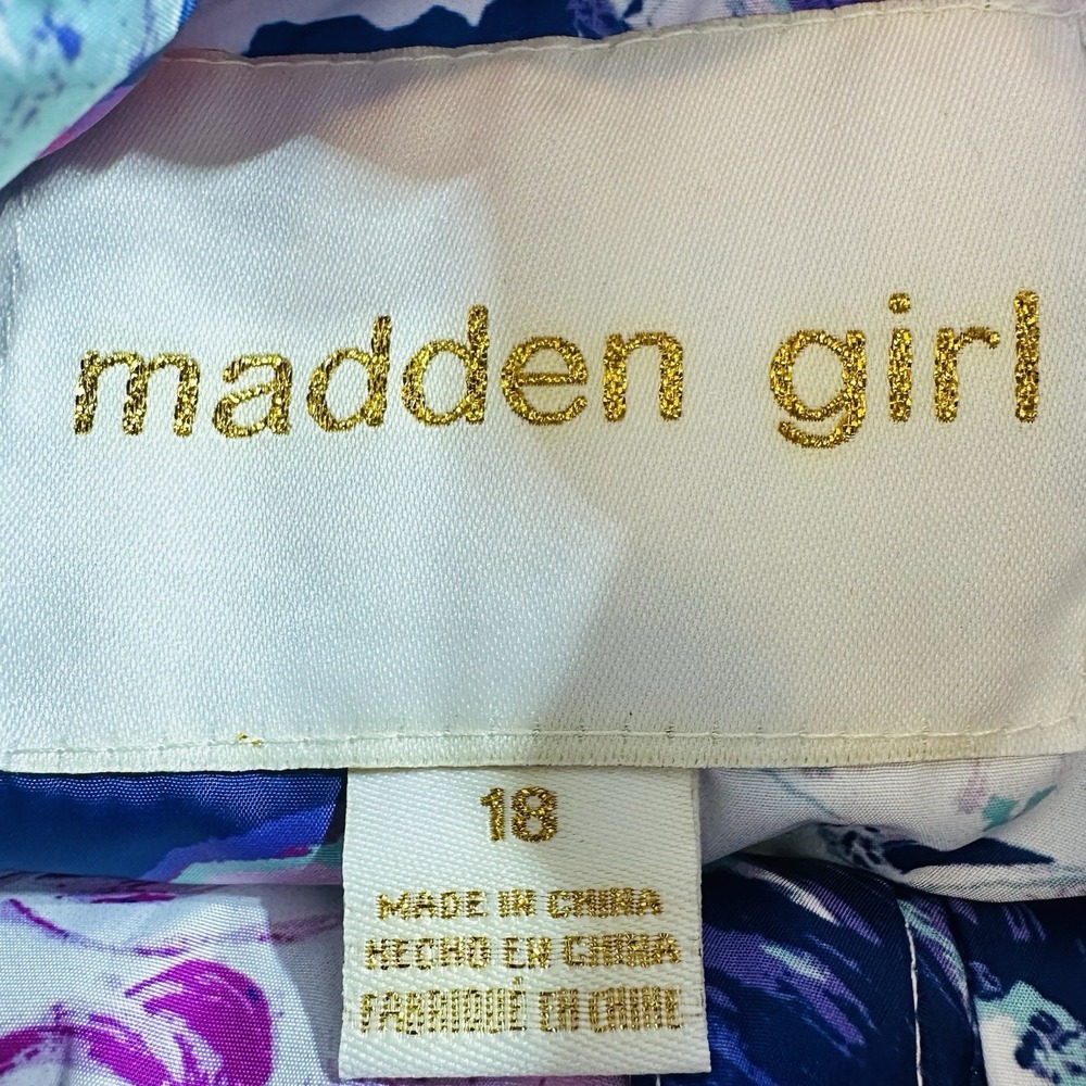 Madden Girl Girls Juniors Puffer Vest Size 18 NWT Floral Print Zip Front Quilted - Picture 4 of 9